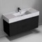 Floating Black Bathroom Vanity, Modern, 48